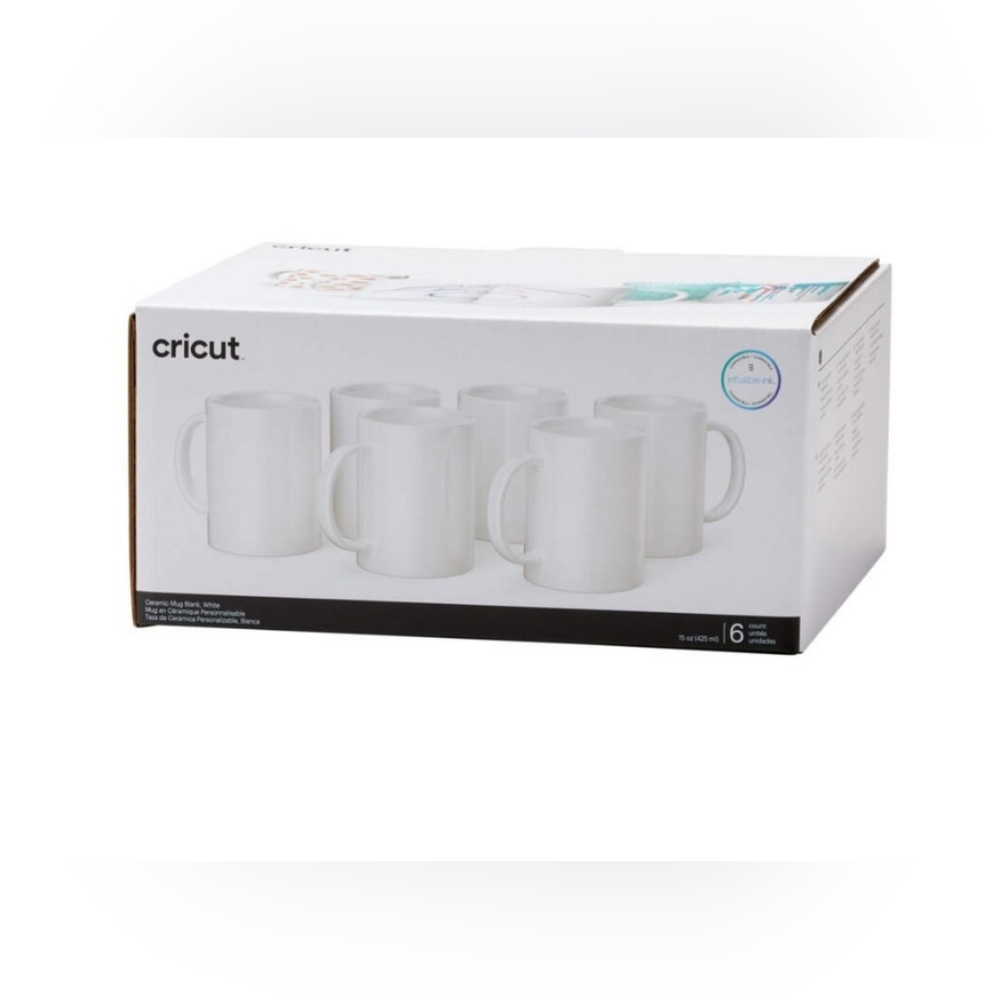 Cricut Creamic Mugs Blank White, 15oz 6ct set (5 in box)